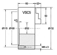 132mm 3-Jaw Scroll Chuck